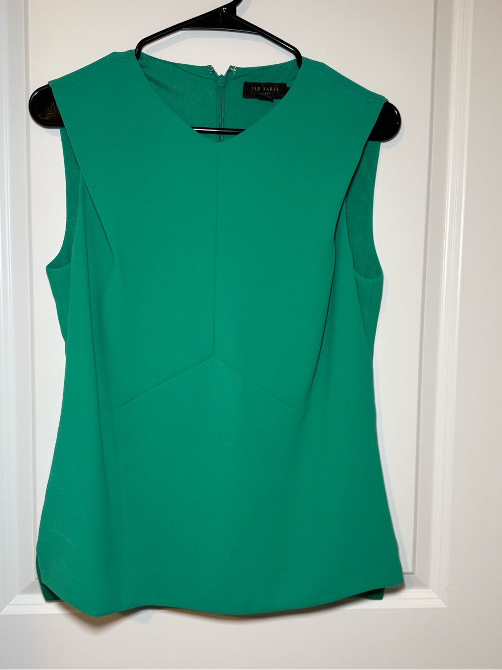 Ted Baker Emerald Green Sleeveless V-Neck Shell Top